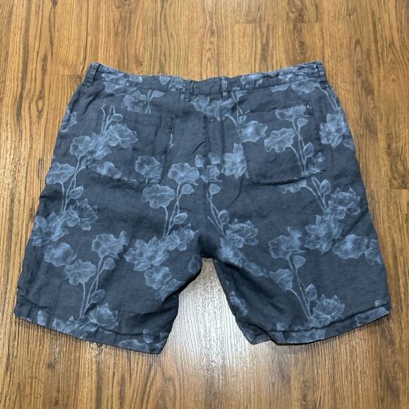 Tommy Bahama Shorts Mens 40 Reversible Linen Floral Blue Pink Casual Pockets - Picture 7 of 7